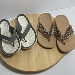 Crocs sandals 2 pair size 7